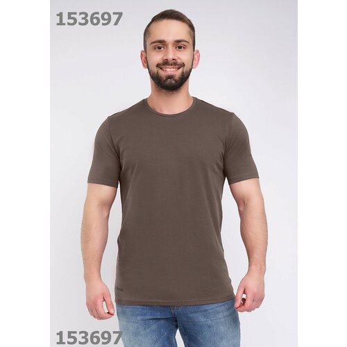 мужская футболка с круглым вырезом clever, коричневая