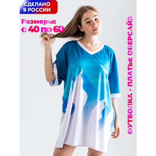 женская футболка удлиненные evofox, голубая