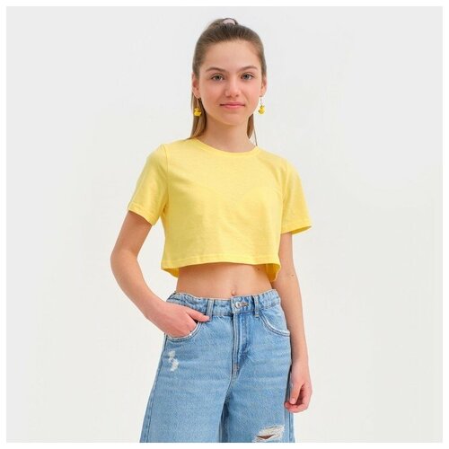 укороченные футболка kaftan для девочки, желтая