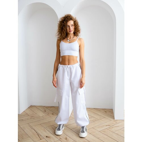женские брюки карго бренд: zanzibara, белые