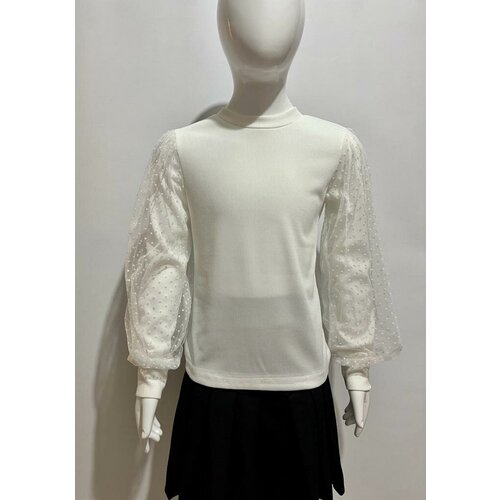 блузка с длинным рукавом кыргызстан для девочки, белая