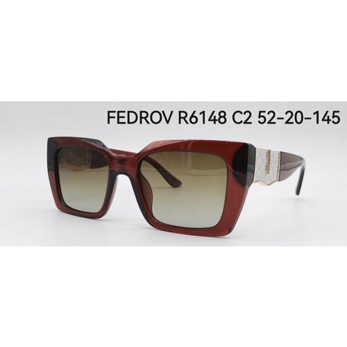 женские солнцезащитные очки fedrov, красные