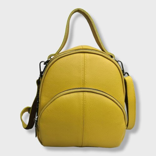 женская кожаные сумка bruono, желтая