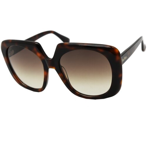 женские квадратные солнцезащитные очки max mara, коричневые