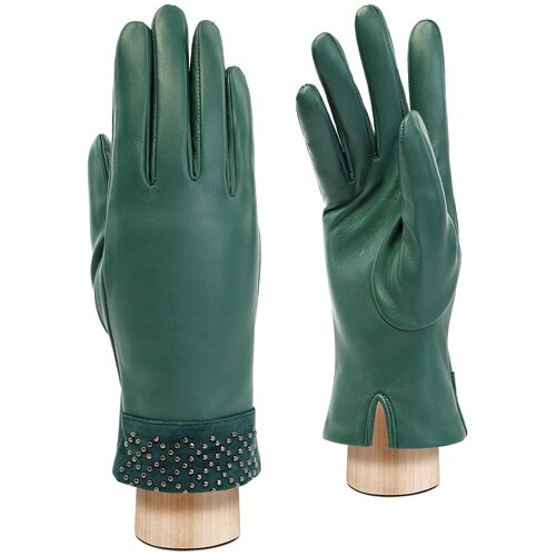 женские кожаные перчатки eleganzza, зеленые