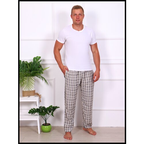 мужские брюки с высокой посадкой relax textile, бежевые