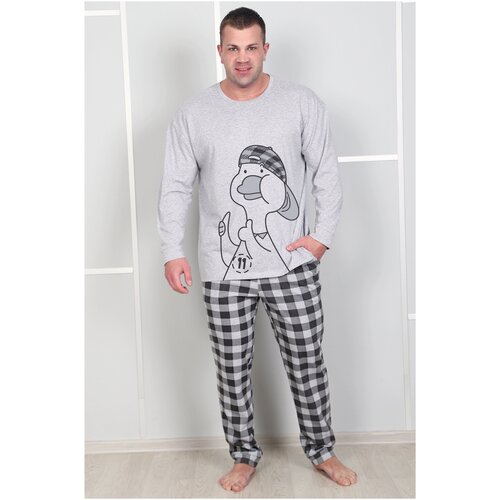 мужская пижама с длинным рукавом fashion freedom, серая