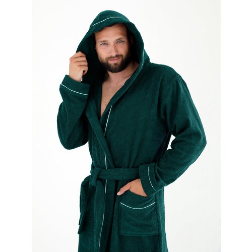 мужской халат everliness, зеленый