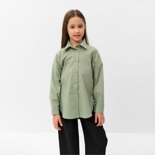 рубашка с длинным рукавом minaku для девочки, зеленая