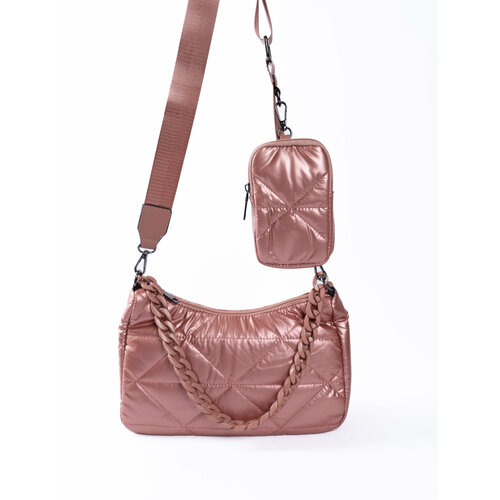 женская кожаные сумка vivian, розовая