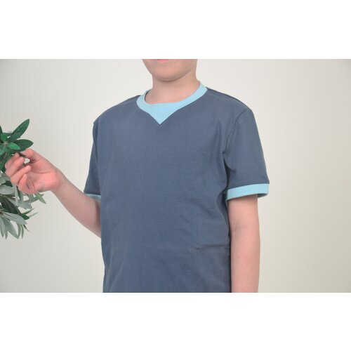 футболка с коротким рукавом россия для мальчика, синяя