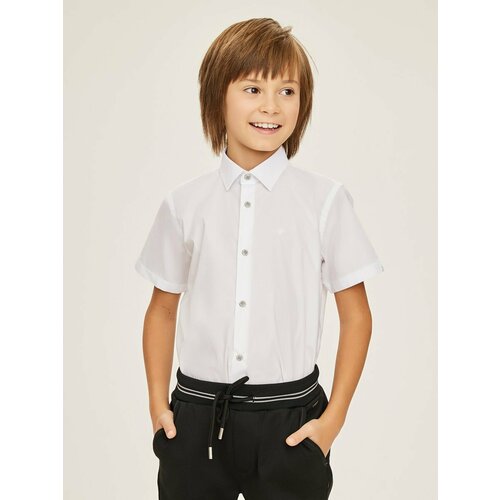 рубашка с коротким рукавом noble people для мальчика, белая