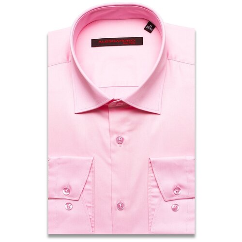 мужская рубашка с длинным рукавом alessandro milano, розовая
