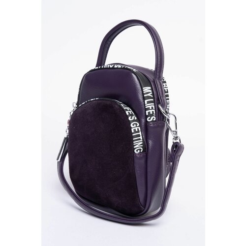женская кожаные сумка ludor, фиолетовая