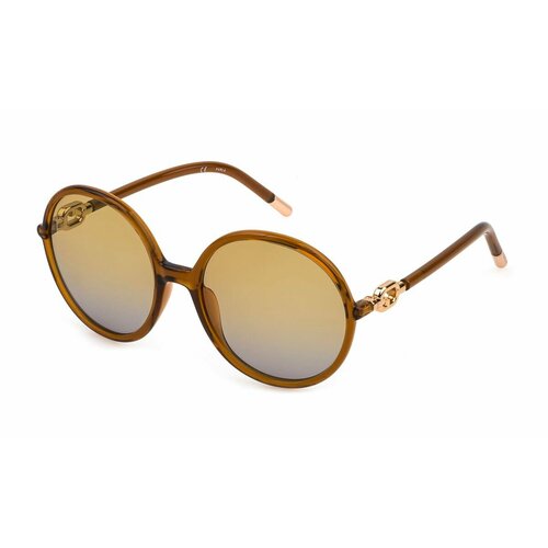 женские круглые солнцезащитные очки furla, коричневые
