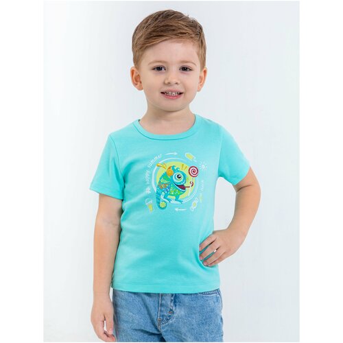 футболка с круглым вырезом валерия мура для мальчика, зеленая