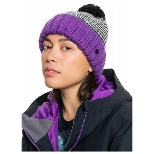 женская шапка-бини roxy, фиолетовая