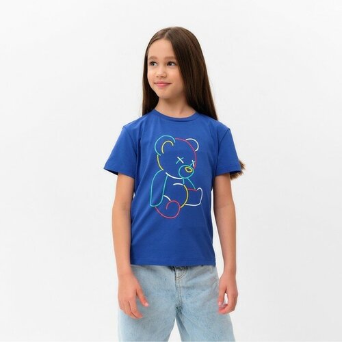 футболка с рисунком minaku для мальчика, синяя