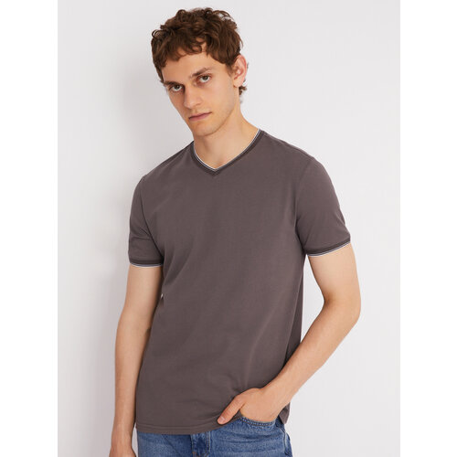 мужская футболка с коротким рукавом zolla, коричневая