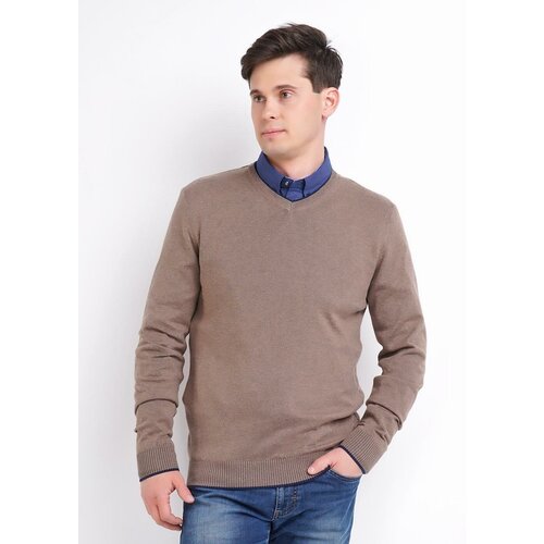 мужской свитер с v-образным вырезом clever, бежевый