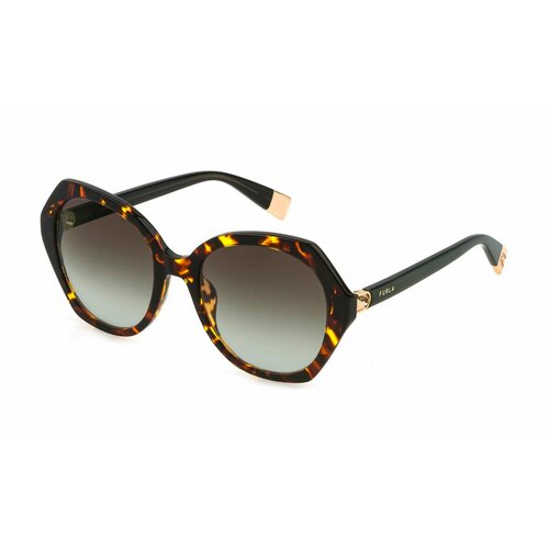 женские солнцезащитные очки furla, коричневые