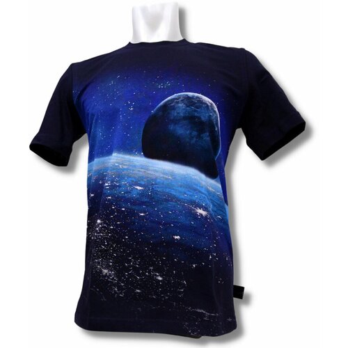 мужская футболка с принтом planeta, синяя