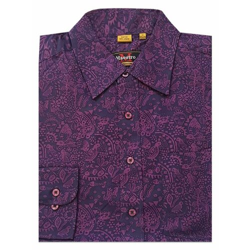 мужская рубашка с длинным рукавом maestro, фиолетовая
