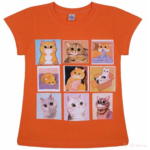 футболка bonito kids для девочки, оранжевая