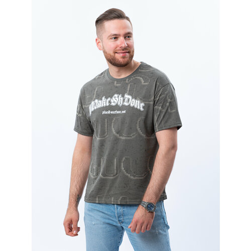 мужская футболка с коротким рукавом mostom, серая