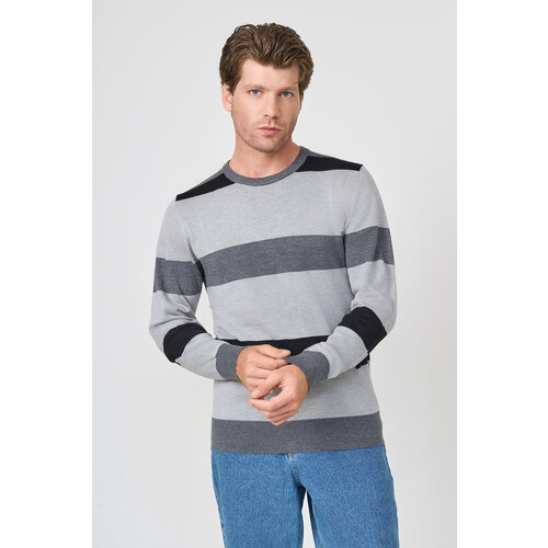 мужской свитер с круглым вырезом baon, серый