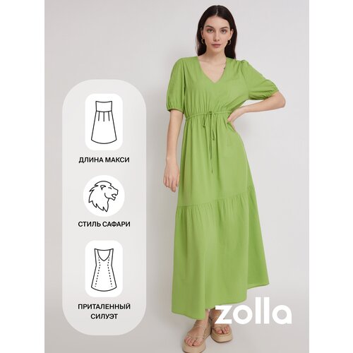 женское платье в полоску zolla, зеленое