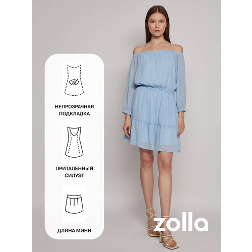 женское платье мини zolla, голубое