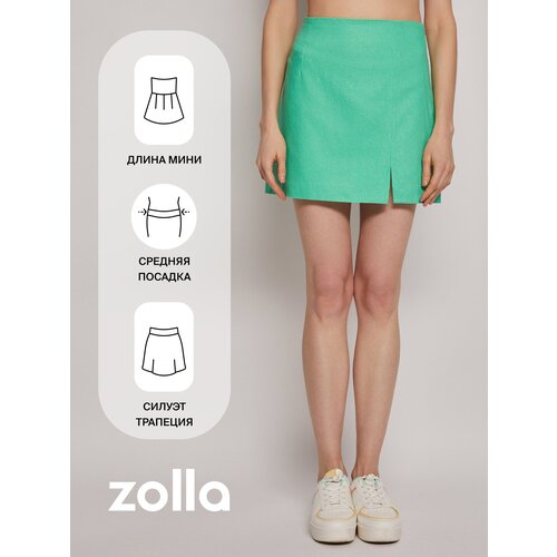 женская юбка-трапеции zolla, зеленая