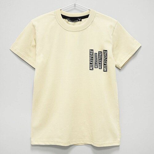 футболка с коротким рукавом first kids для мальчика, бежевая
