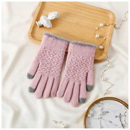 женские перчатки croco gifts, розовые