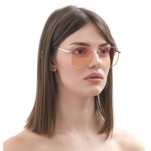 женские авиаторы солнцезащитные очки onesun, золотые
