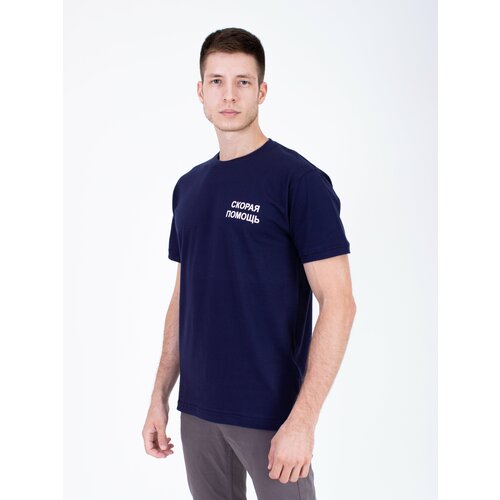мужская футболка с круглым вырезом brandart, синяя
