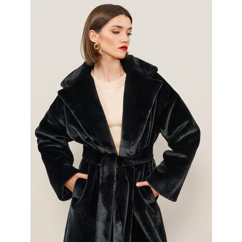 женское пальто-халат viaville, черное