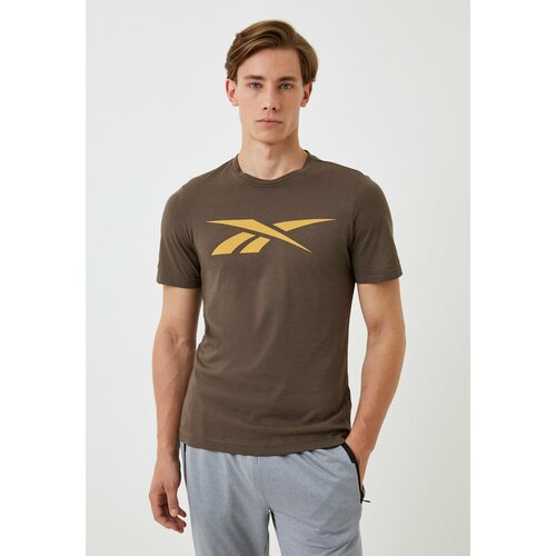 мужская футболка с коротким рукавом reebok, коричневая