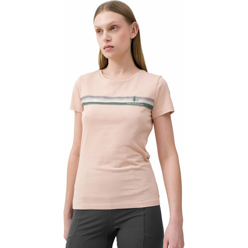 женская футболка с круглым вырезом 4f, розовая