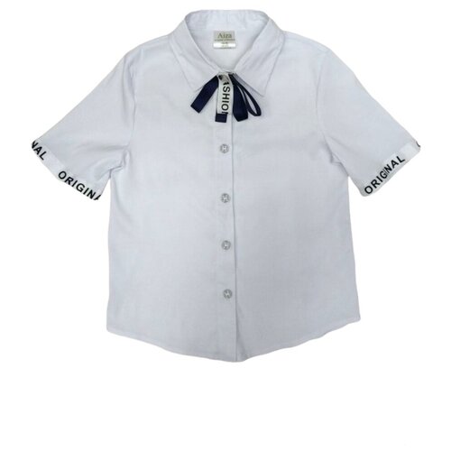 блузка с коротким рукавом киргизия для девочки, белая