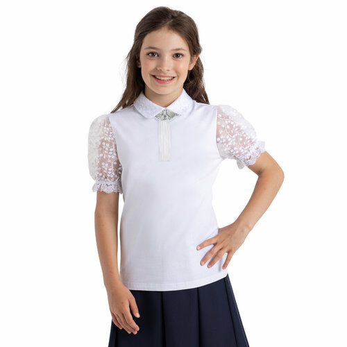 блузка kapika для девочки, белая
