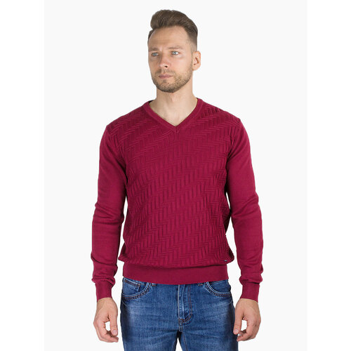 мужской свитер с v-образным вырезом dairos, бордовый