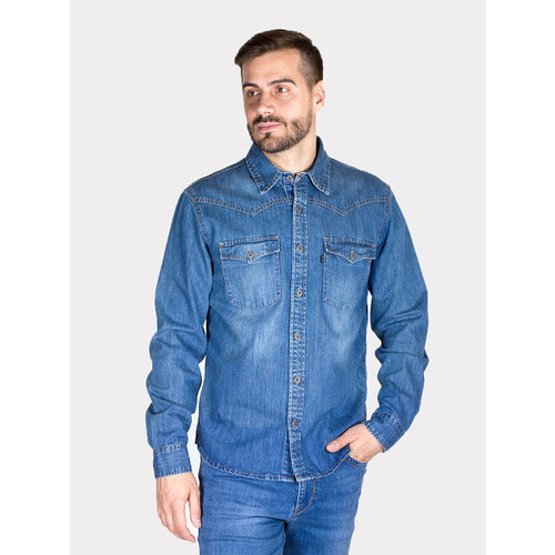 мужская джинсовые рубашка dairos, синяя