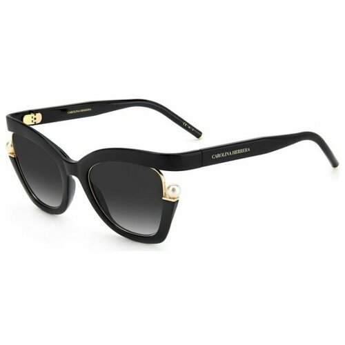 женские солнцезащитные очки кошачьи глаза carolina herrera, черные