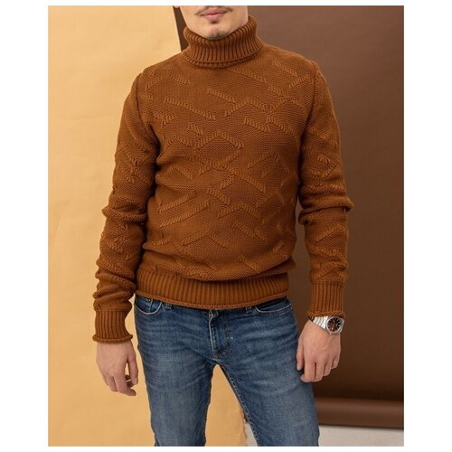 мужской вязаные свитер figo, коричневый