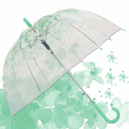 женский зонт-трости нет бренда, зеленый