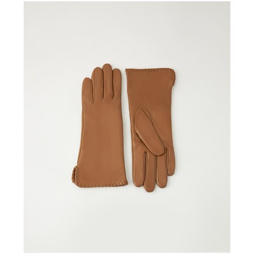 женские кожаные перчатки askent, коричневые