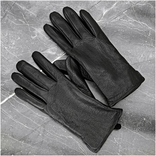мужские кожаные перчатки штучникъ, черные