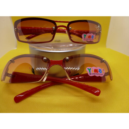 квадратные солнцезащитные очки yimei для девочки, красные